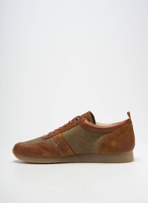 Baskets tissage satiné bout rond marron KICKERS homme