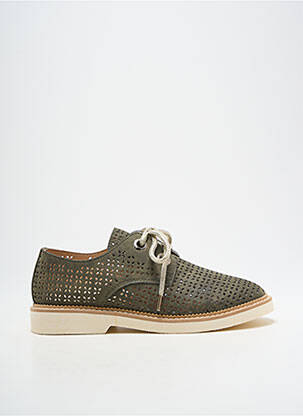 Derbies bout rond talon plat jusqu'à 3cm vert ARMISTICE femme