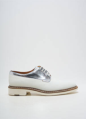 Derbies tissage satiné talon plat jusqu'à 3cm argent PELLET femme