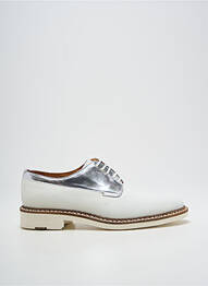 Derbies tissage satiné talon plat jusqu'à 3cm argent PELLET femme