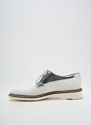 Derbies tissage satiné talon plat jusqu'à 3cm argent PELLET femme