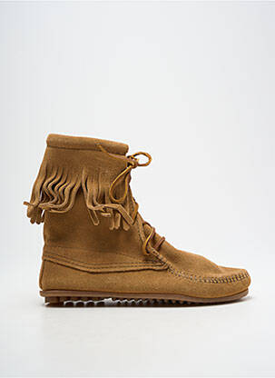 Bottines/boots nubuck talon plat jusqu'à 3cm marron MINNETONKA femme