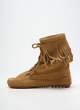 Bottines/boots nubuck talon plat jusqu'à 3cm marron MINNETONKA femme