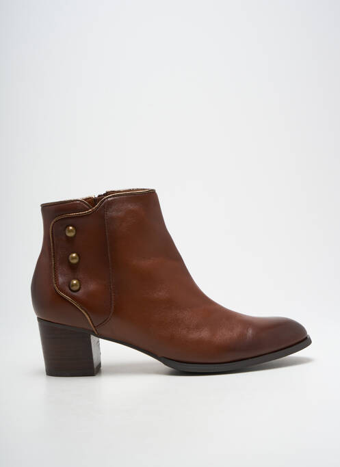 Bottines/boots matière lisse talon de 4 à 6cm marron MAM'ZELLE femme
