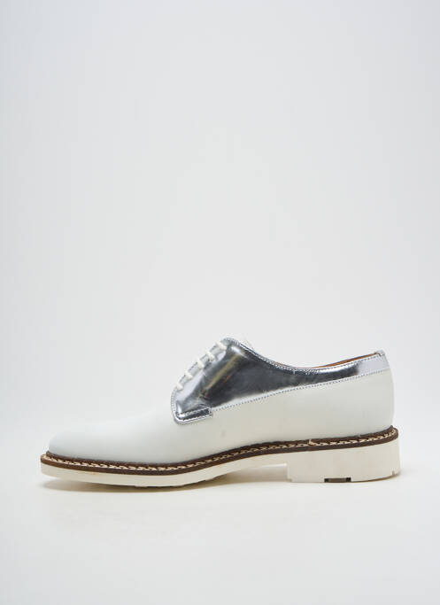Derbies tissage satiné talon plat jusqu'à 3cm argent PELLET femme