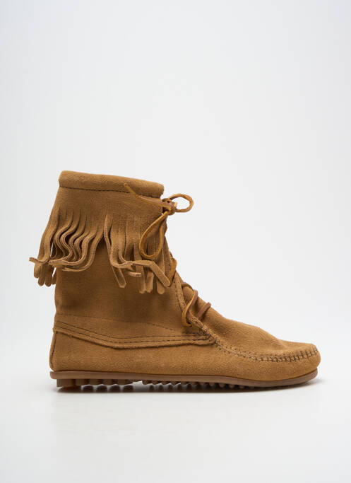 Bottines/boots nubuck talon plat jusqu'à 3cm marron MINNETONKA femme