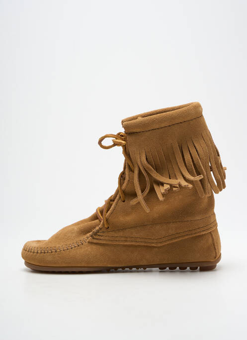 Bottines/boots nubuck talon plat jusqu'à 3cm marron MINNETONKA femme