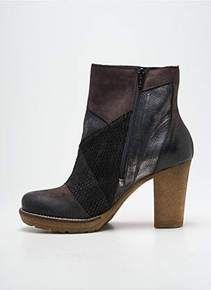 Bottines/boots matière lisse talon de 7 à 9cm argent PAPRIKA femme
