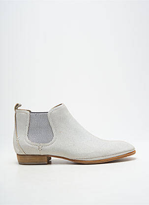 Bottines/boots matière lisse talon plat jusqu'à 3cm argent UN MATIN D'ETE femme