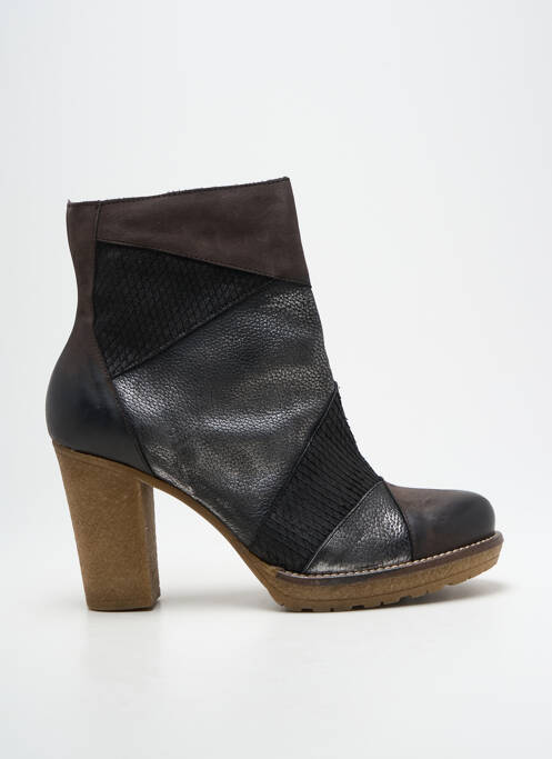 Bottines/boots tissage satiné talon de 7 à 9cm argent PAPRIKA femme