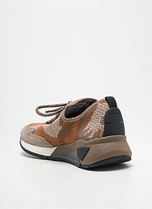 Baskets empiècements talon compensé marron DIESEL homme
