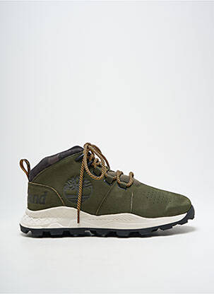 Baskets empiècements talon compensé vert TIMBERLAND homme