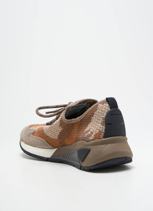 Baskets empiècements talon compensé marron DIESEL homme