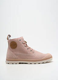 Baskets nubuck talon plat jusqu'à 3cm rose PALLADIUM femme