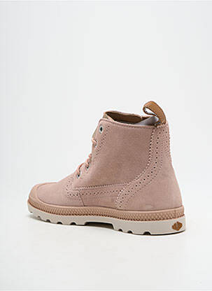 Baskets nubuck talon plat jusqu'à 3cm rose PALLADIUM femme