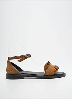 Sandales/nu pieds chiquet talon plat jusqu'à 3cm marron METAMORF'OSE femme