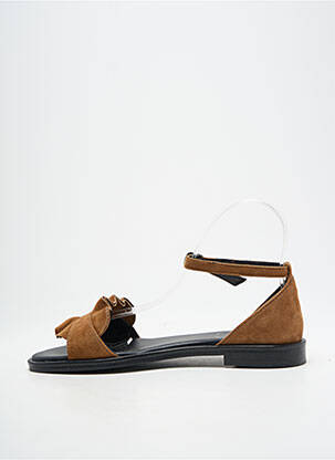 Sandales/nu pieds chiquet talon plat jusqu'à 3cm marron METAMORF'OSE femme