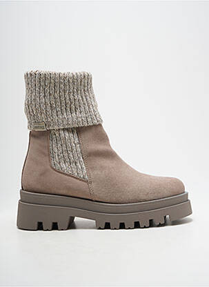 Bottines/boots nubuck talon de 4 à 6cm beige MTNG femme