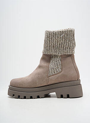 Bottines/boots nubuck talon de 4 à 6cm beige MTNG femme