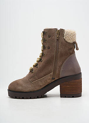 Bottines/boots fermeture zip et lacets talon de 4 à 6cm marron MTNG femme