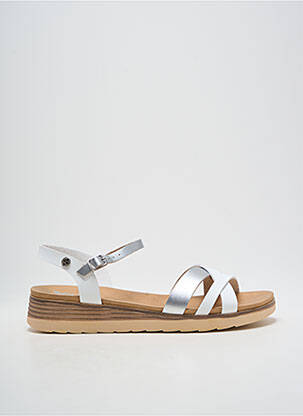 Sandales/nu pieds tissage satiné talon de 4 à 6cm argent XTI femme