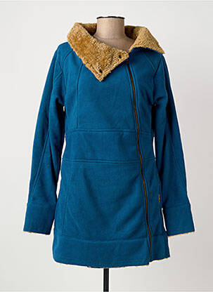 Manteau court poches sans capuche bleu KALI YOG femme