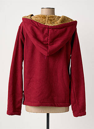 Sweat-shirt à capuche maille semi-opaque manches longues rouge KALI YOG femme