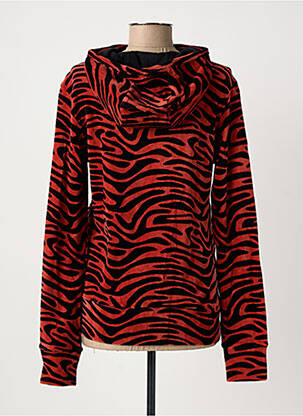 Sweat-shirt à capuche stretch manches longues orange BLUTSGESCHWISTER femme