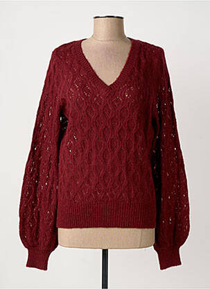 Pull col v manches longues rouge KING LOUIE femme