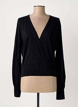 Pull col v manches longues noir KING LOUIE femme