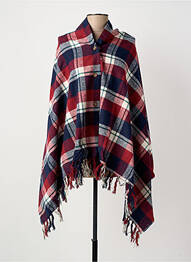 Poncho imprimé écossais rouge MOUSQUETON femme