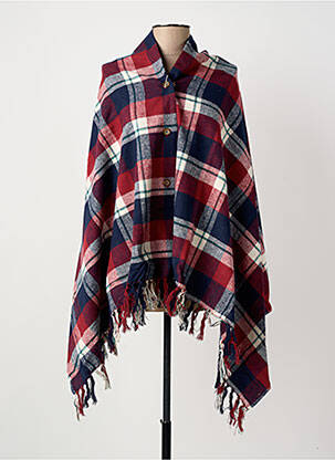Poncho imprimé écossais rouge MOUSQUETON femme