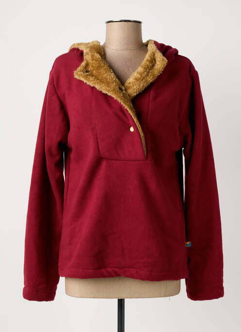 Sweat-shirt à capuche manches longues manches longues rouge KALI YOG femme
