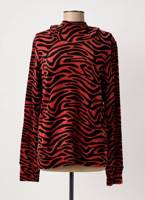 Sweat-shirt à capuche poches manches longues orange BLUTSGESCHWISTER femme