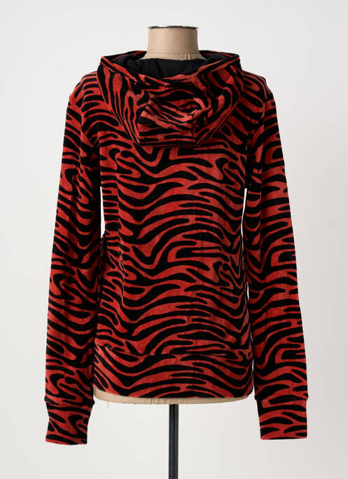 Sweat-shirt à capuche poches manches longues orange BLUTSGESCHWISTER femme