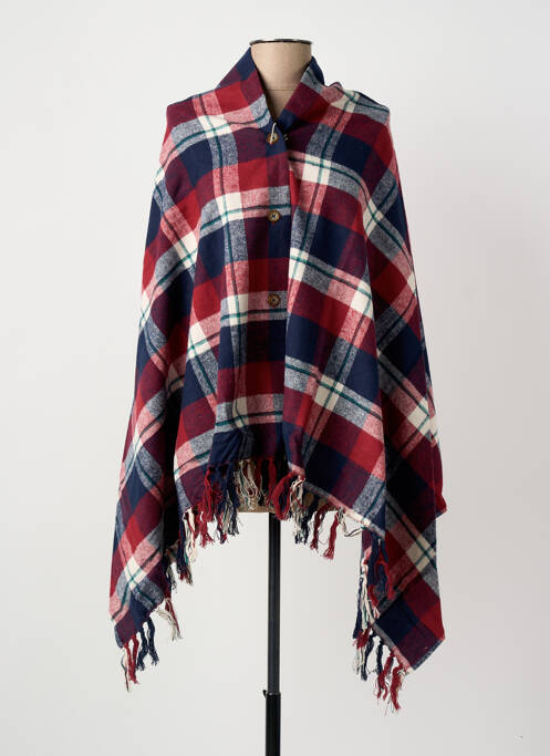 Poncho imprimé écossais rouge MOUSQUETON femme