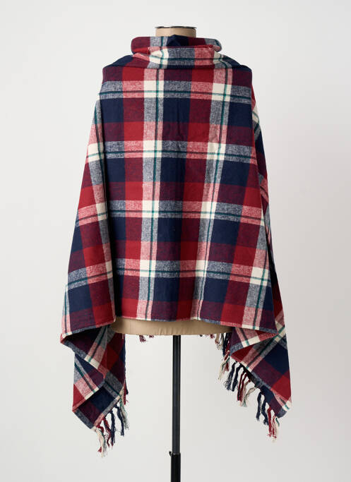 Poncho imprimé écossais rouge MOUSQUETON femme