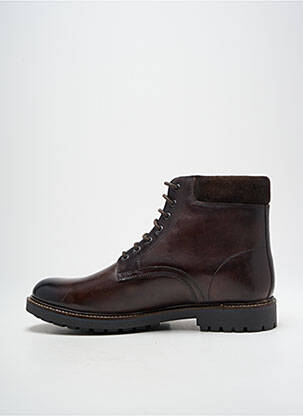 Bottines/boots matière lisse talon bas marron BASE LONDON homme