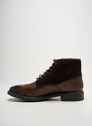 Bottines/boots matière lisse talon bas marron BASE LONDON homme