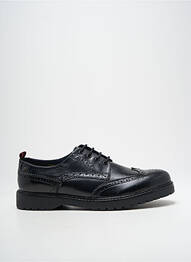 Derbies tissage satiné bout rond noir BASE LONDON homme
