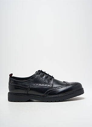 Derbies tissage satiné bout rond noir BASE LONDON homme