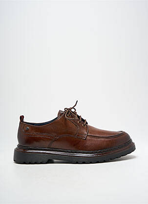 Derbies tissage satiné bout rond marron BASE LONDON homme