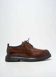 Derbies tissage satiné bout rond marron BASE LONDON homme
