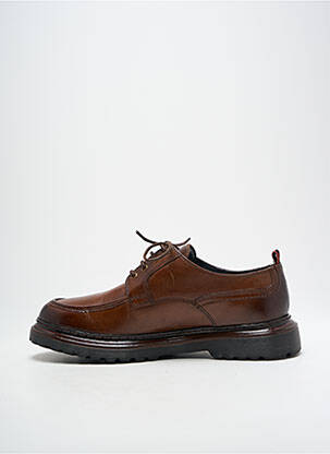Derbies tissage satiné bout rond marron BASE LONDON homme