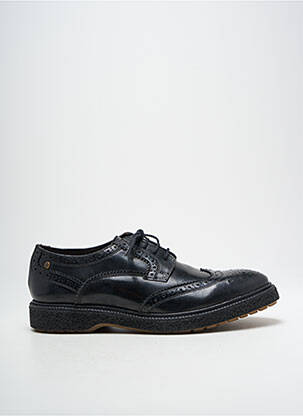 Derbies tissage satiné bout rond noir BASE LONDON homme