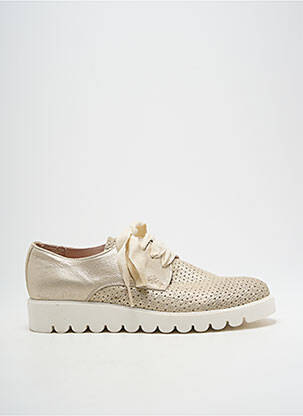 Derbies tissage satiné talon plat jusqu'à 3cm or ACEBOS femme