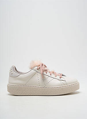 Baskets bout rond talon plat jusqu'à 3cm beige VICTORIA femme