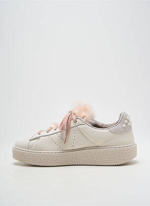 Baskets bout rond talon plat jusqu'à 3cm beige VICTORIA femme
