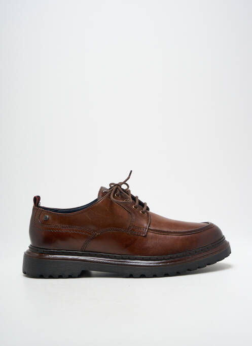 Derbies tissage satiné bout rond marron BASE LONDON homme