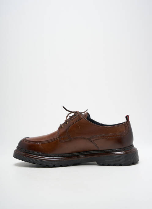 Derbies tissage satiné bout rond marron BASE LONDON homme
